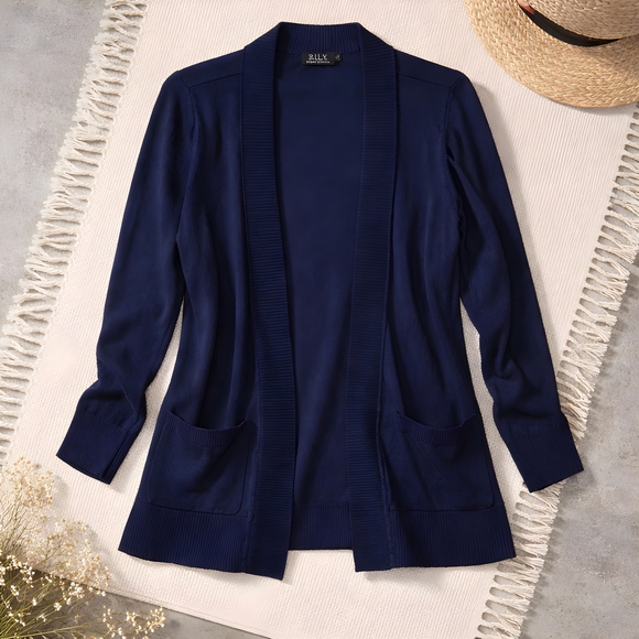 b.i.l.y. Sweaters - B.I.L.Y. 3X Women's Classic Navy BLURCardigan